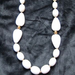 Vintage Napier white and gold necklace